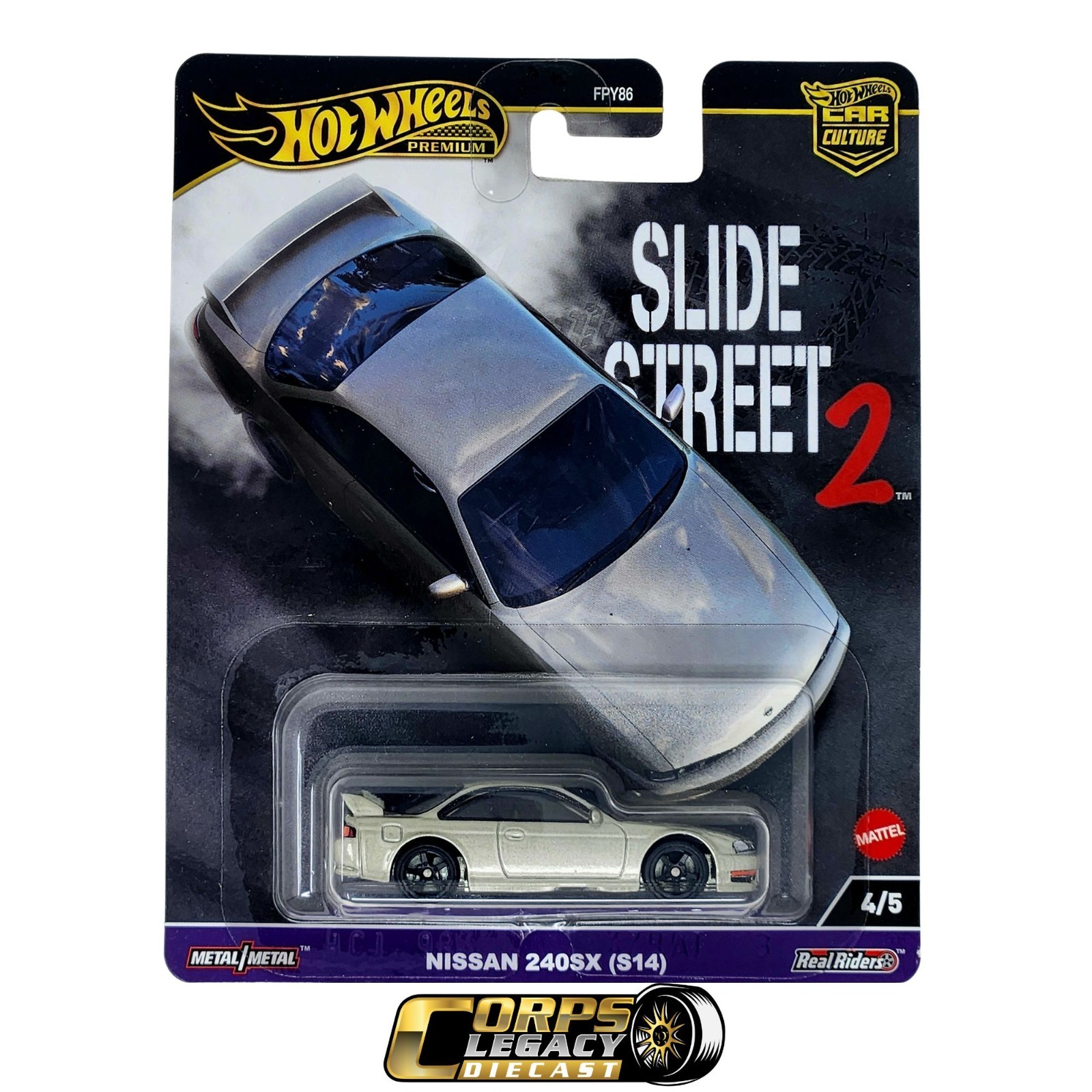 Hot Wheels Premium Nissan 240SX S14 Slide Street 2 4/5 Real Riders 2024 NEW