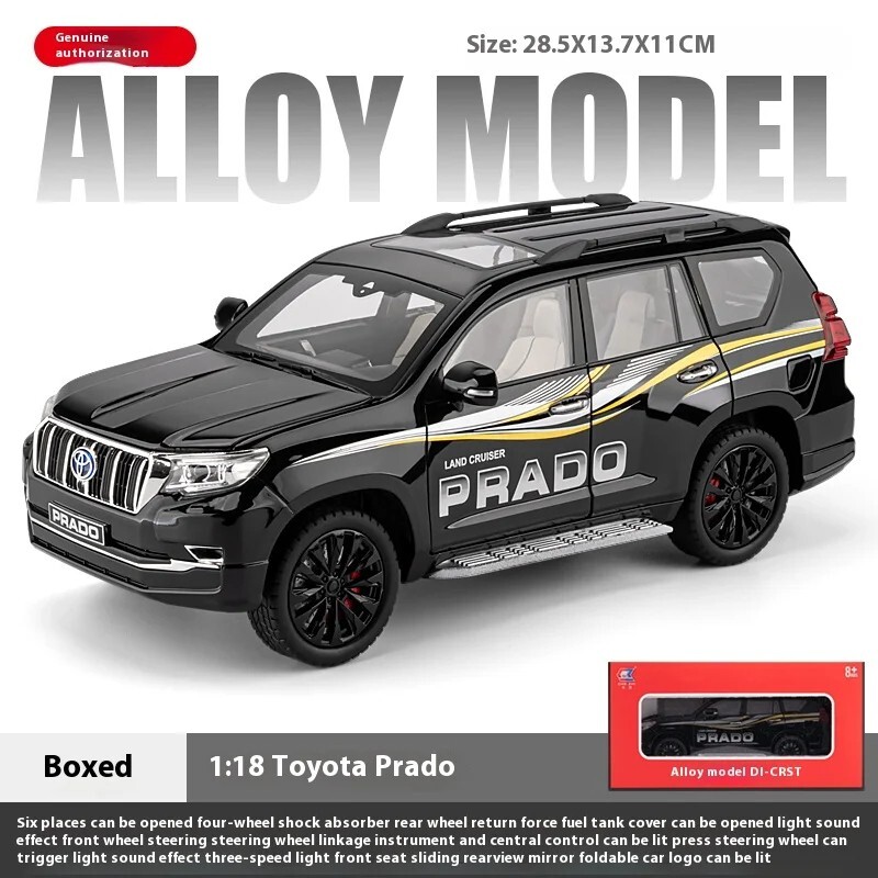 1/18 Toyota Land Cruiser Prado GX White Diecast Model Car Gifts For Friends