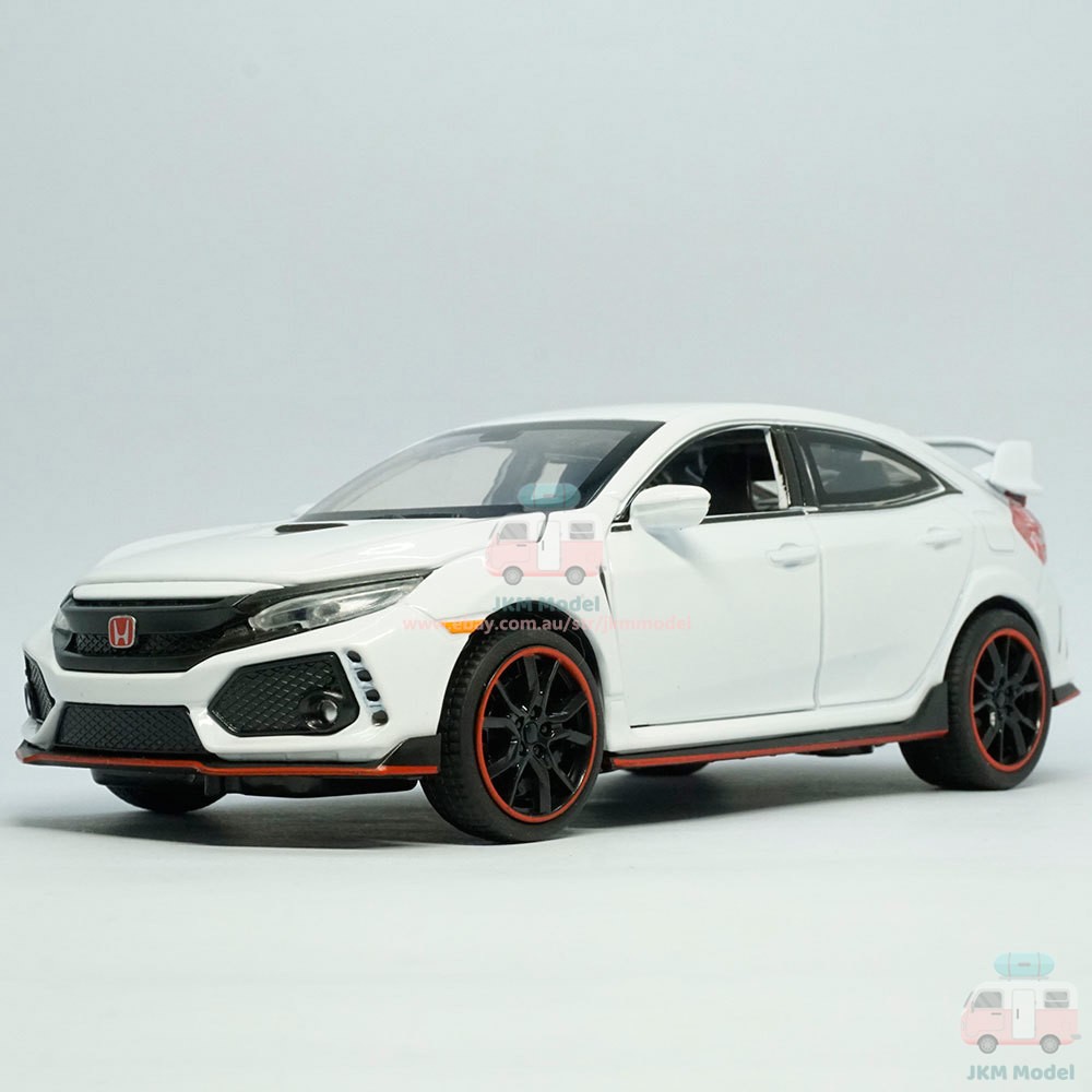 1:32 Honda Civic Type R Model Car Diecast Toy Vehicle Collection Kids Gift White