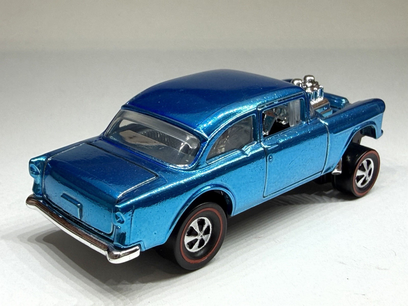 Hot Wheels CUSTOM MADE Redline SPECTRAFLAME Blue ’55 Chevy GASSER