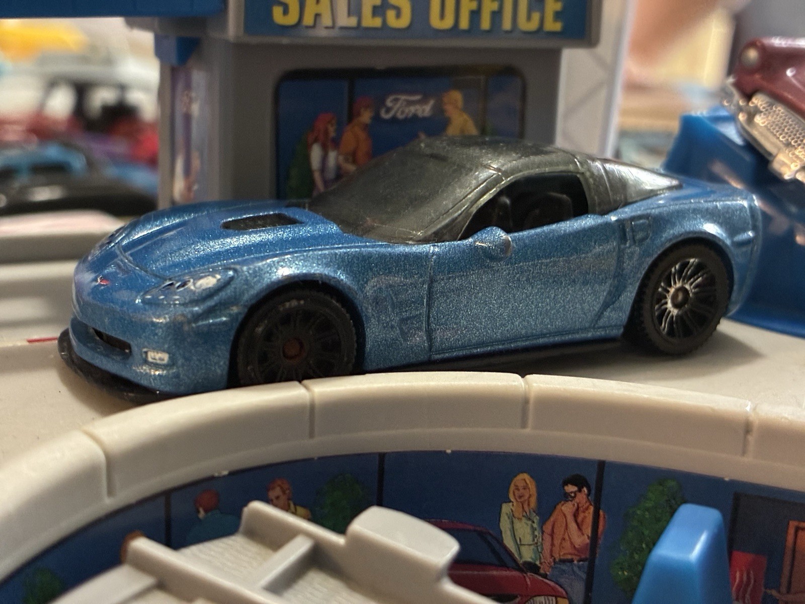 Lot of 2 2008 Chevrolet Corvette ZR1’s Loose Blue and Yellow Matchbox 1/64