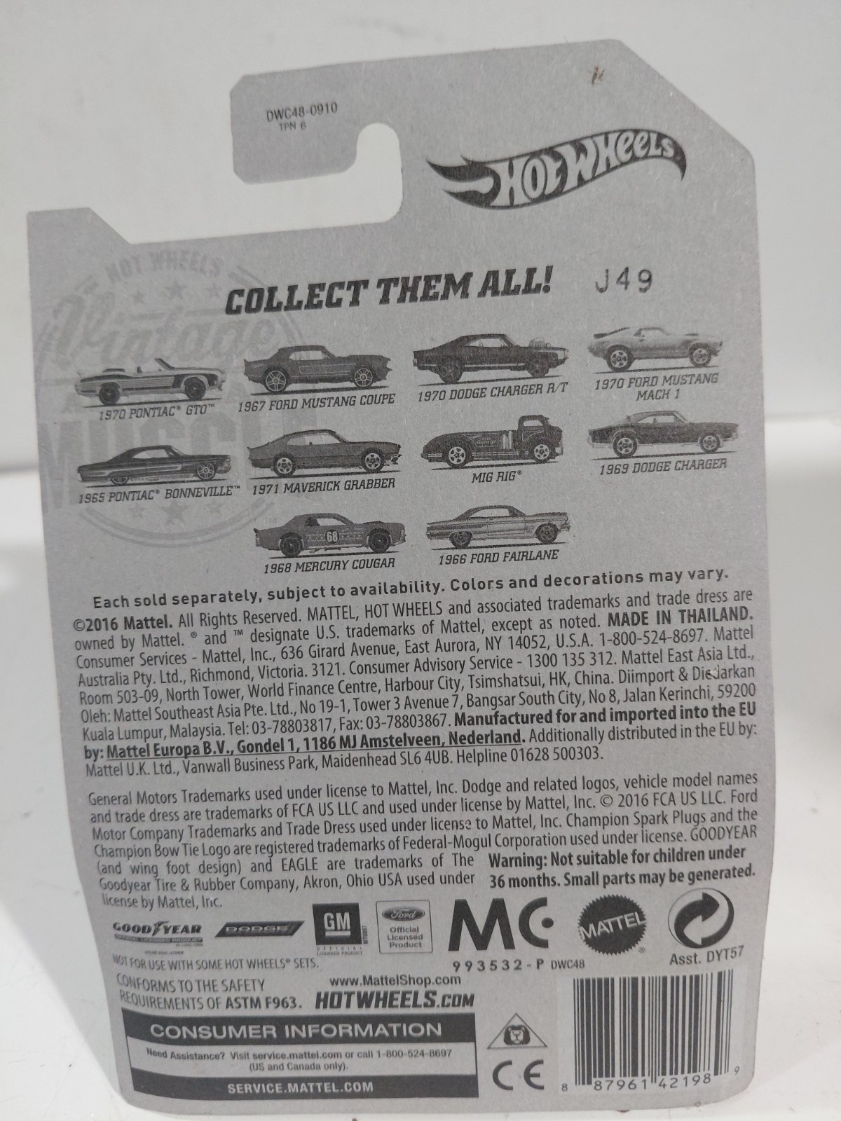 NIP Hot Wheels Vintage American Muscle 1:64 Die Cast HW Garage Mig Rig Truck