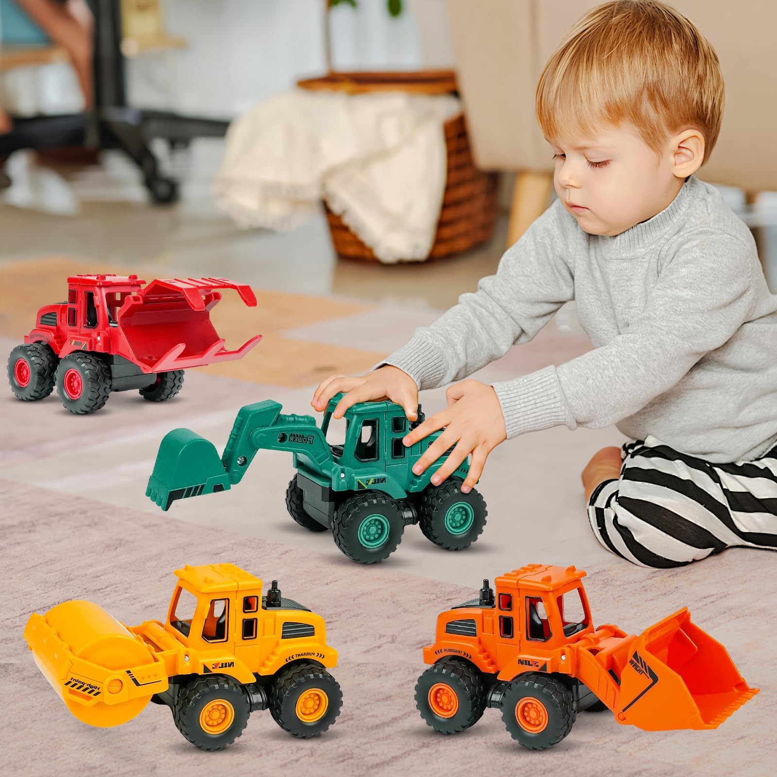 Construction Toys for 3 Years Old Boys Girls Kids Friction Powered Construction
