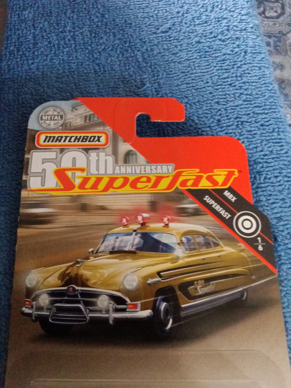Matchbox Superfast 50th 1951 Hudson Hornet Police Car in Gold 1/64 diecast