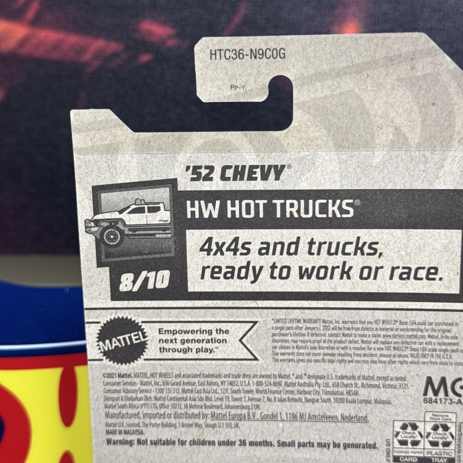 Hot Wheels HW Hot Trucks White 1952 Chevy 5 Window Pickup 8/10