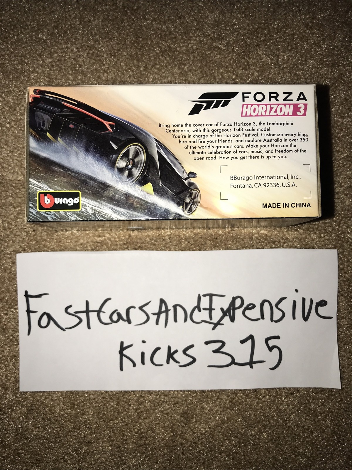 Forza Horizon 3 (2016) (Pre Order Only) Lamborghini Centenario Die Cast 1/43