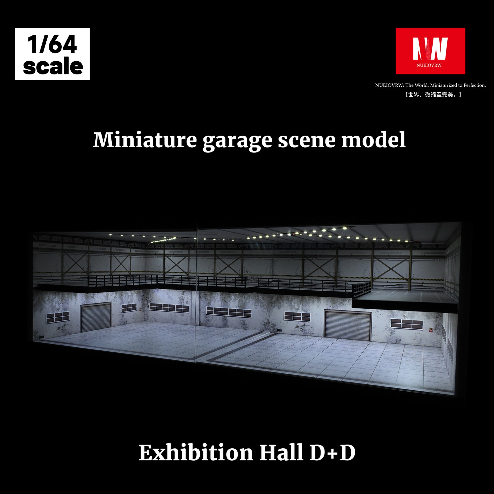 Diorama 1:64 Car Garage Model LED Lighting Street View Building Scene Model