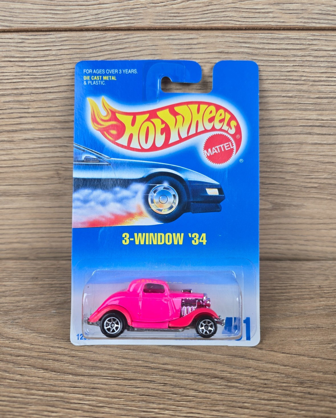 Hot Wheels 3-Window ’34 #451 Ford Coupe Hot Rod Hot Pink Sealed Vintage 1991