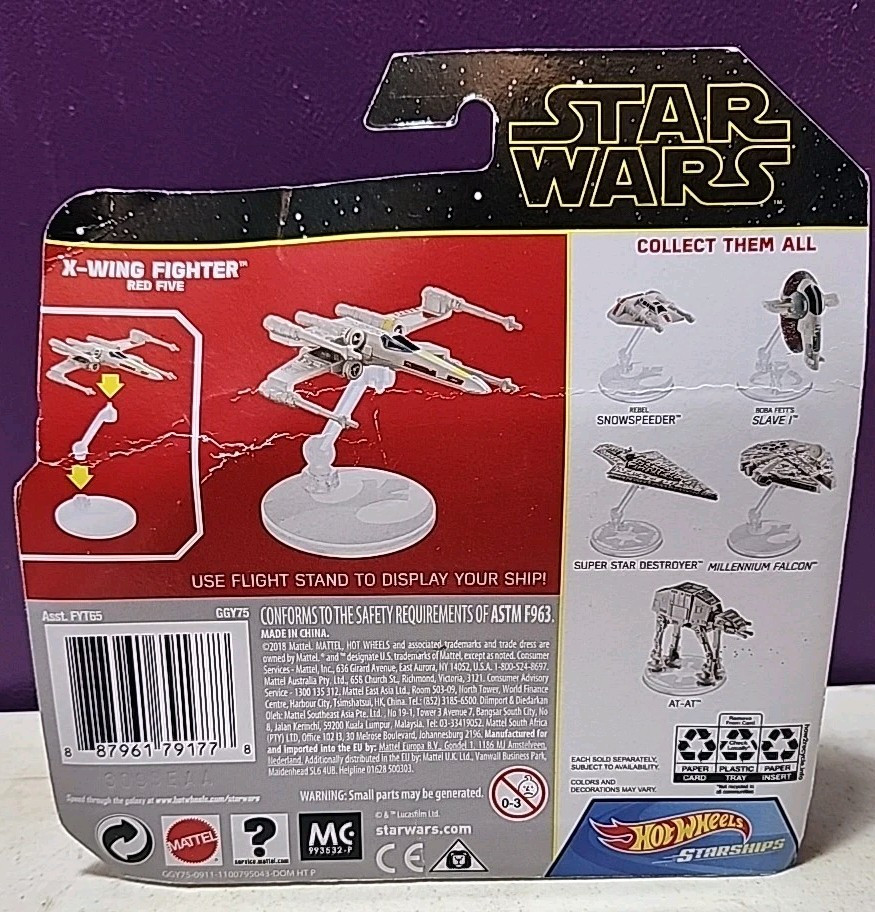 Hot Wheels Starships Star Wars X-WING FIGHTER RED 5 New In Damaged Package