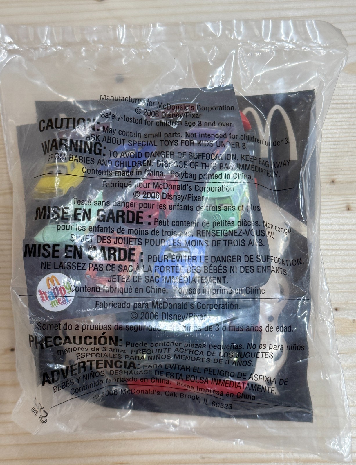 McDonald’s Happy Meal Disney Pixar Cars 2006 Complete Set of 7 New Sealed Toys