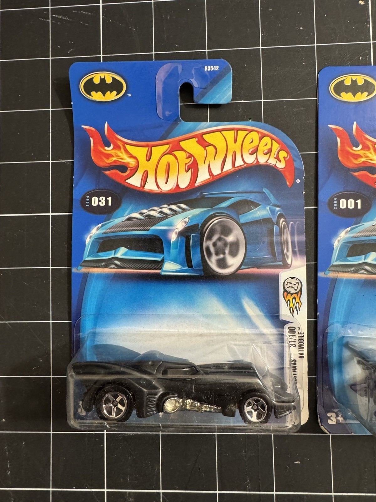 Hot Wheels 2004 First Editions #001 and #031 Batmobile Cars