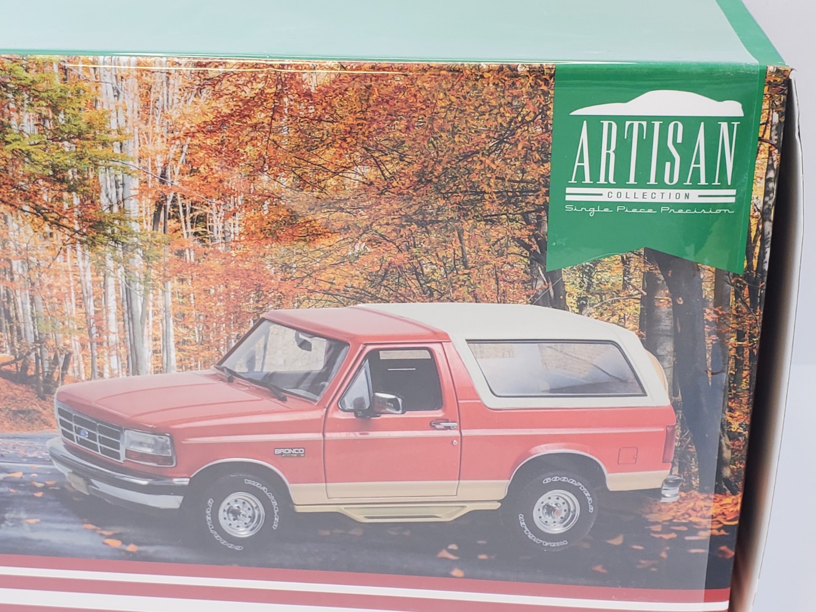 Greenlight 1994 Ford Bronco Eddie Bauer Edition Electric Red & Bronze 1/18