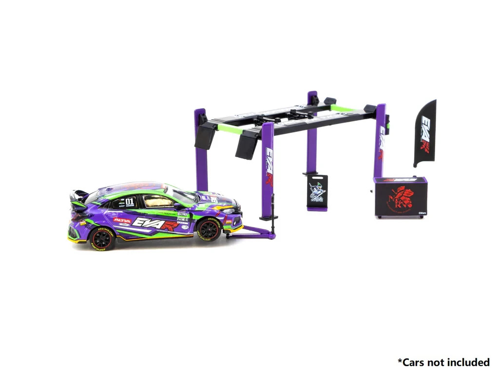 Tarmac Works 1/64 GARAGE TOOLS & LIFT Eva Racing For Die Cast Models -PURPLE-