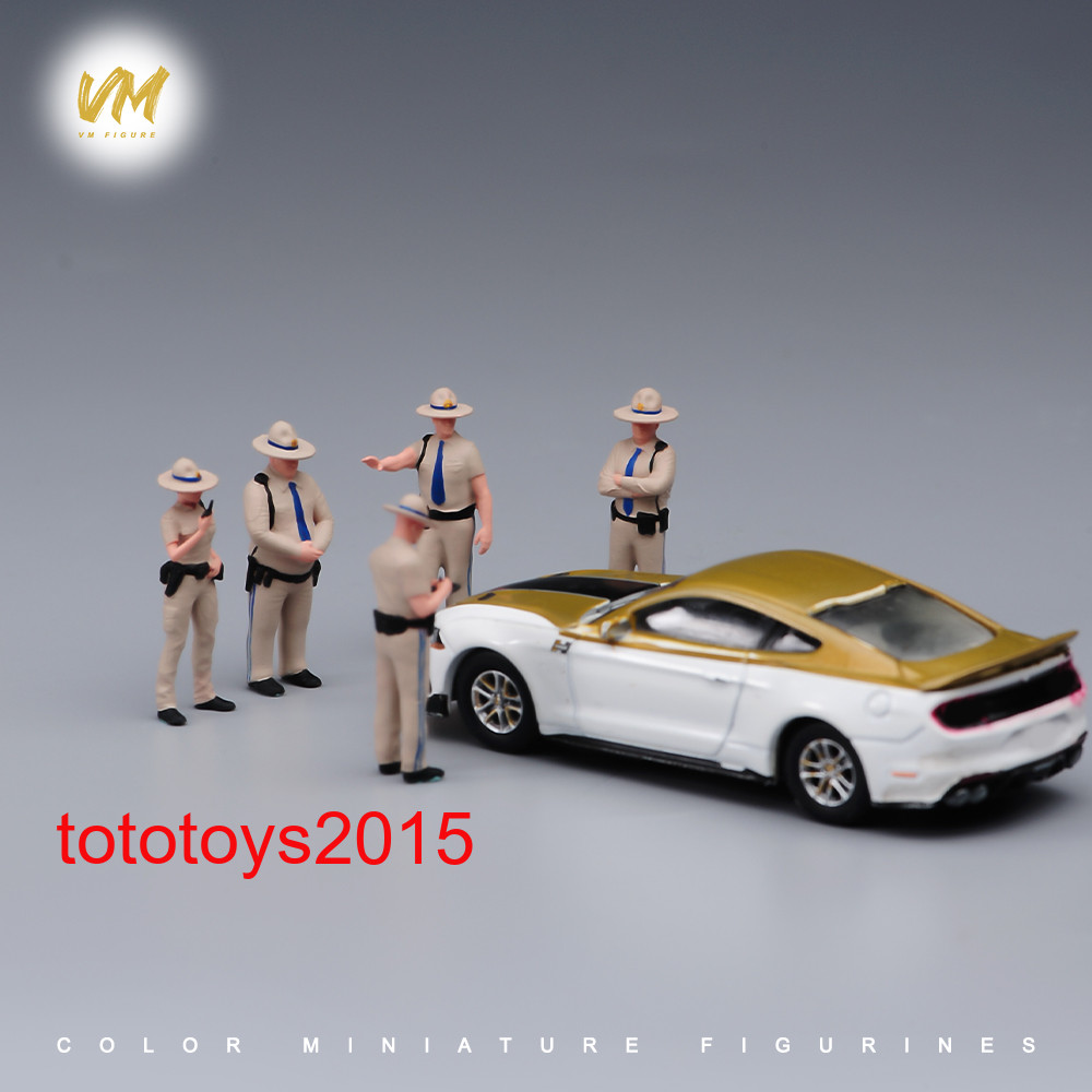 1/64 1/87 1/72 US Patrol Police Men Lady Scene Miniature Figures Doll Model Toy