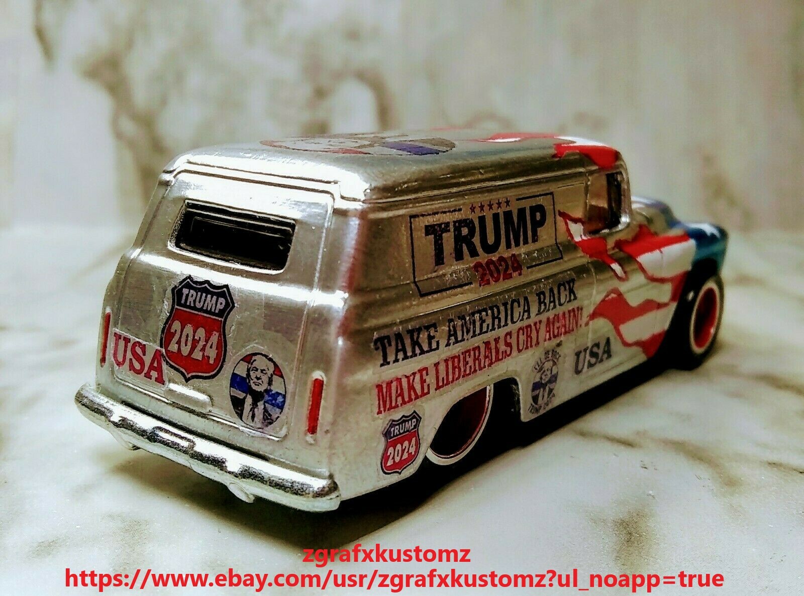 Clear 1:64 Waterslide Decal Trump 2024, VW JDM Silverado, MAGA, Garbage King