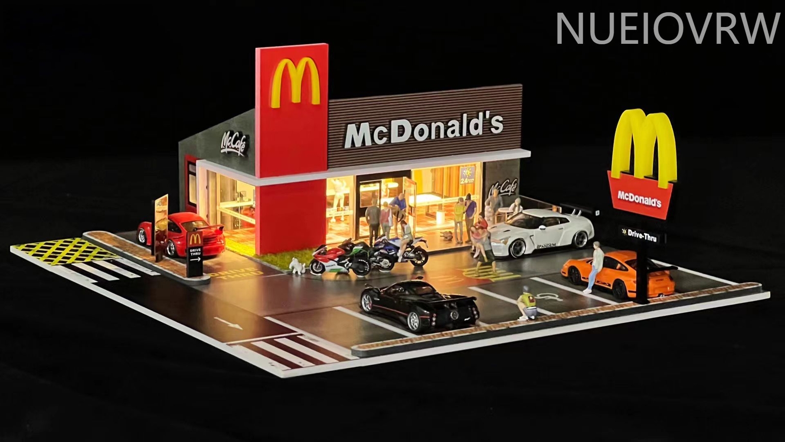1/64 Scale Diorama Car Garage Model Backdrop Car Parking Lot Display Scene Model