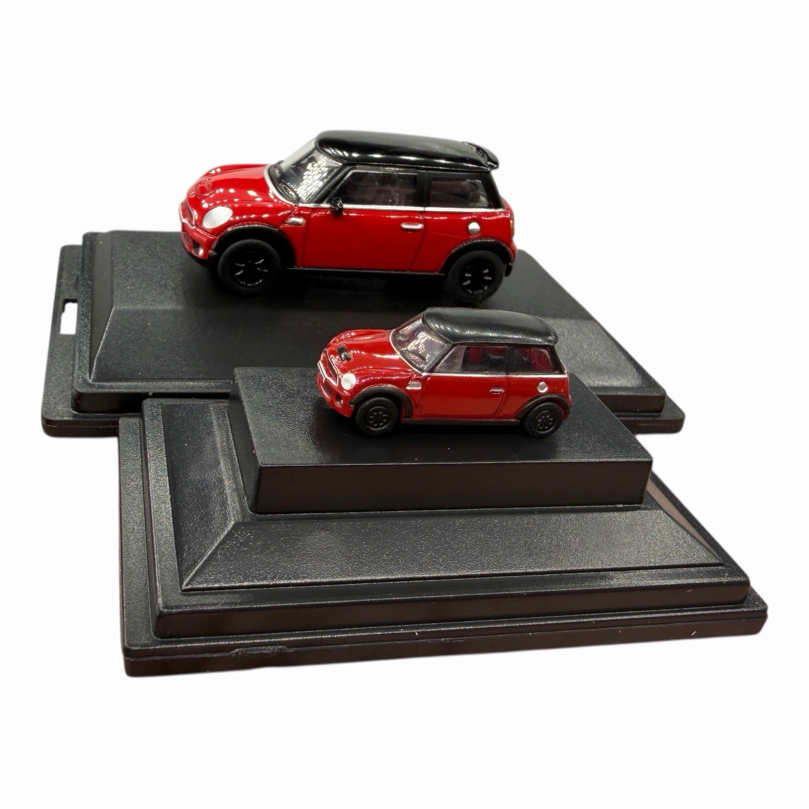 MINI Cooper S Hardtop R56 Chili Red with Black Roof Diecast car Pair of Two