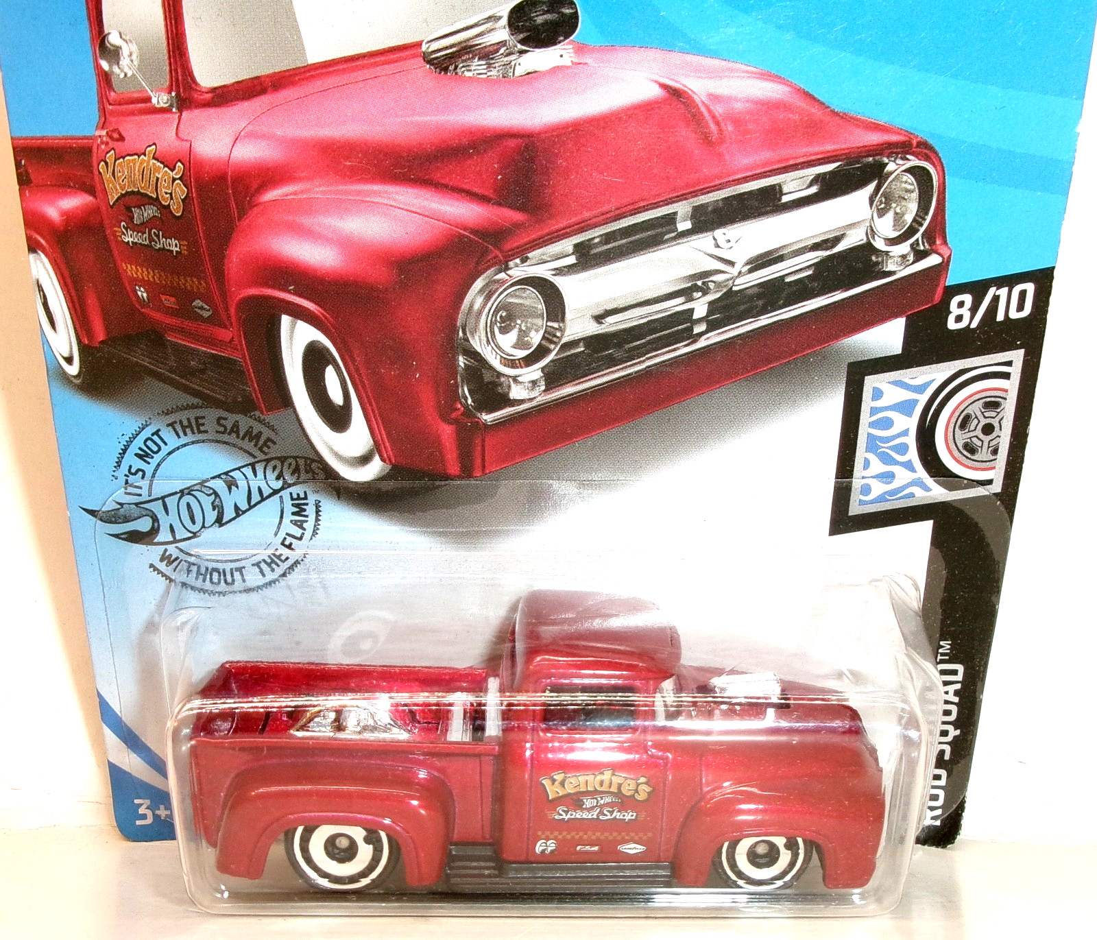 2019 HOT WHEELS 1:64 HW ROD SQUAD 8/10 RED CUSTOM ’56 FORD TRUCK KROGER