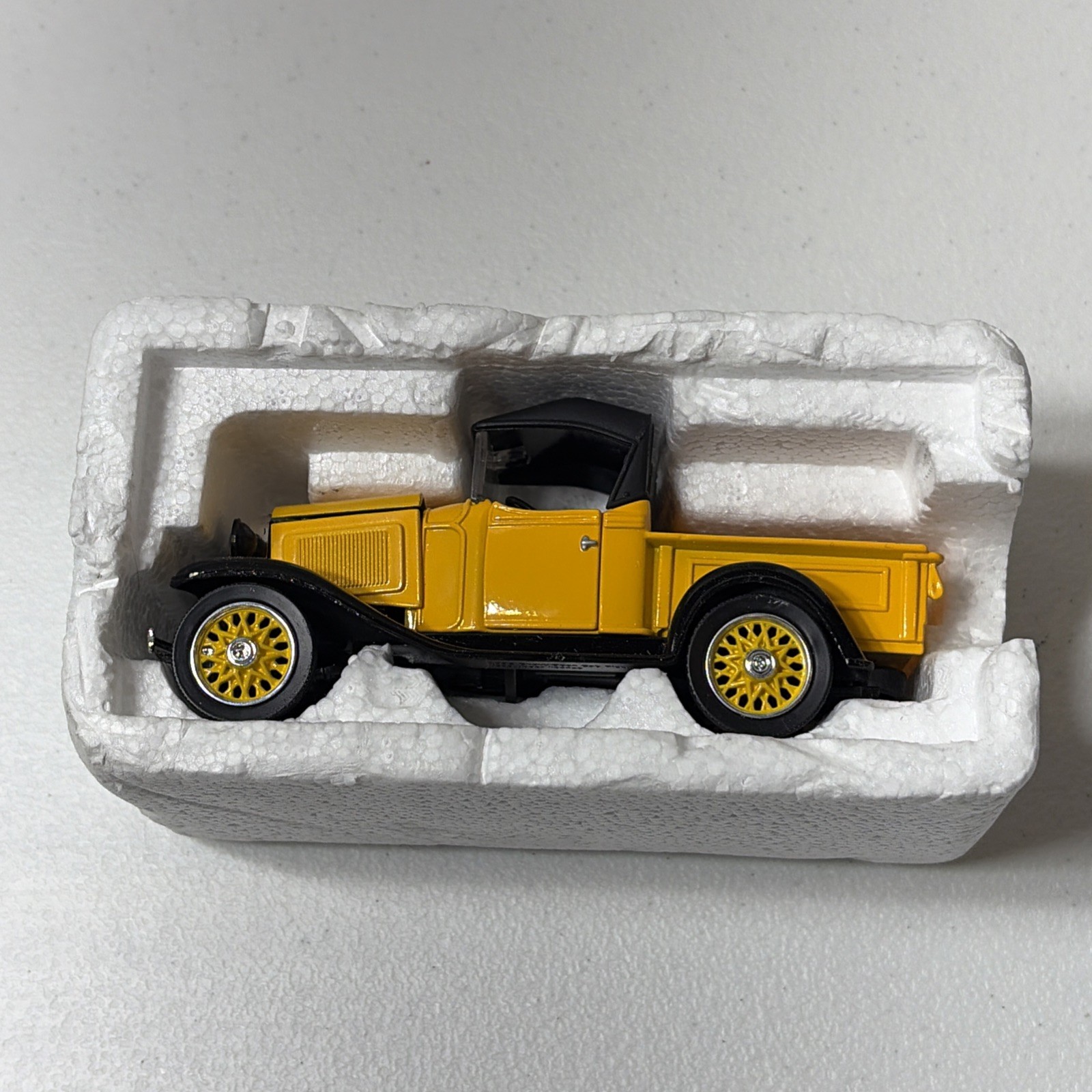 1932 Chevy Open Cab Pickup Diecast Yellow Black Vintage Car Collectible