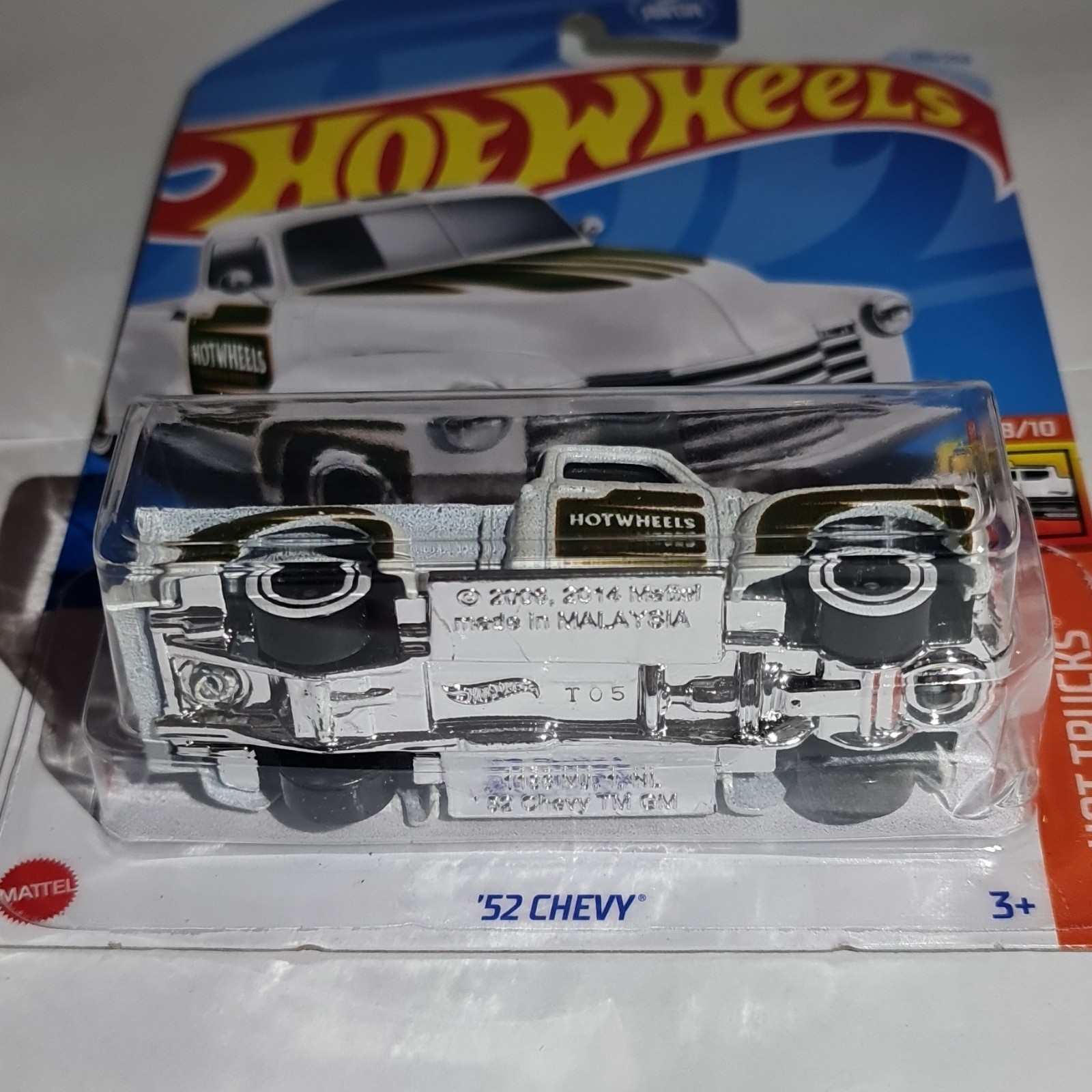 2024 Hot Wheels ’52 Chevy White HW Hot Trucks 8/10 Comes with a free stand