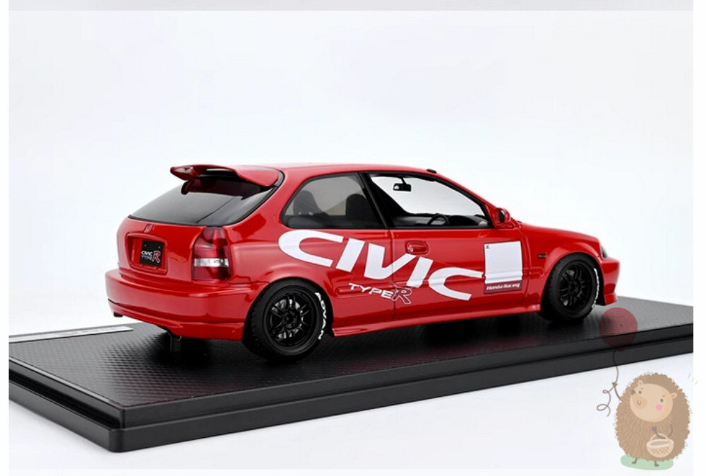 IG 1/18 Honda CIVIC EK9 Type R Resin Model Car Diecast Hobby Ornaments Gifts Red
