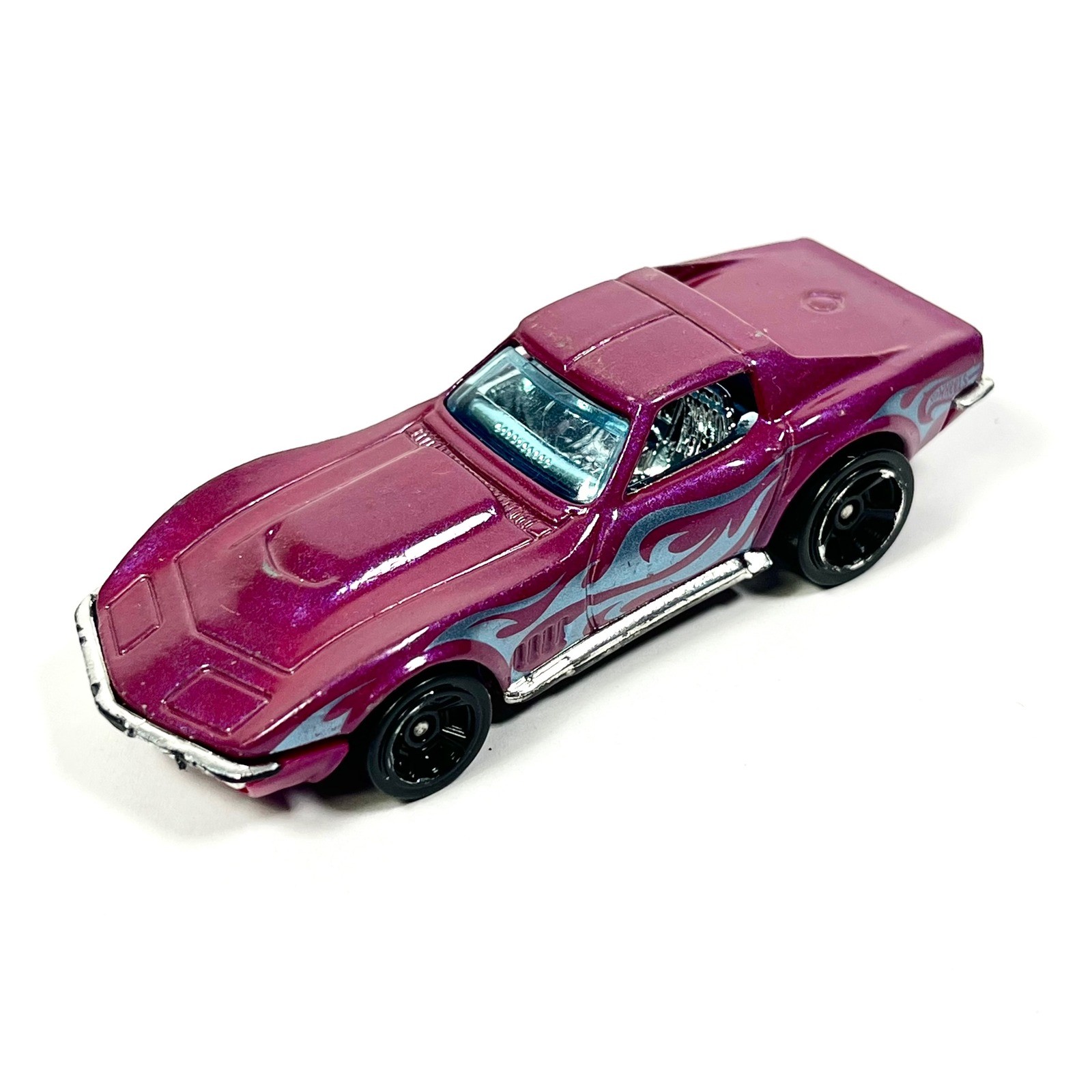 Hot Wheels 69 Corvette Pearl Purple Blue Flames HW Workshop Heat Fleet Loose
