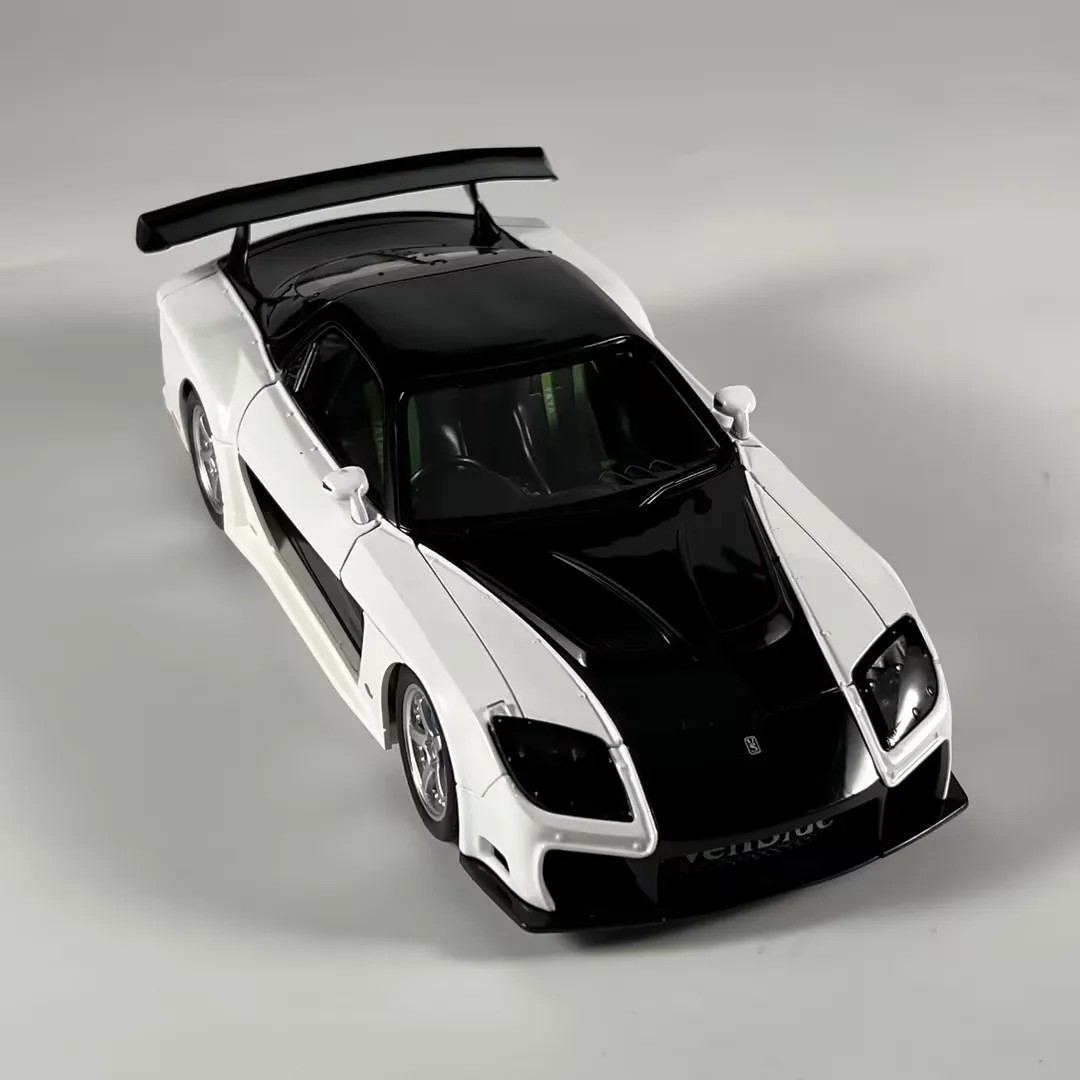 1:24 Mazda RX7 FD3S VeilSide Diecast Model Sports Car Sound Light Collectible