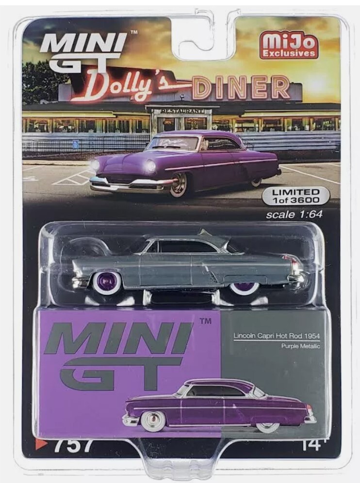 Chase! Mini GT 1:64 Lincoln Capri Hot Rod 1954 Purple Metallic MGT00757