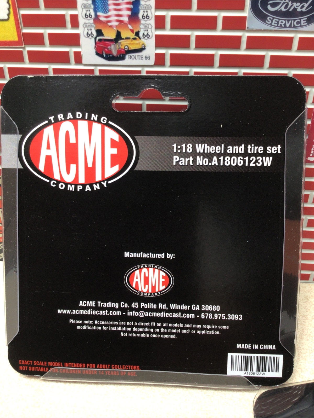 1/18 ACME Mopar Black Steel Wheel and Tire Set A1806123W Last Ones In Stock
