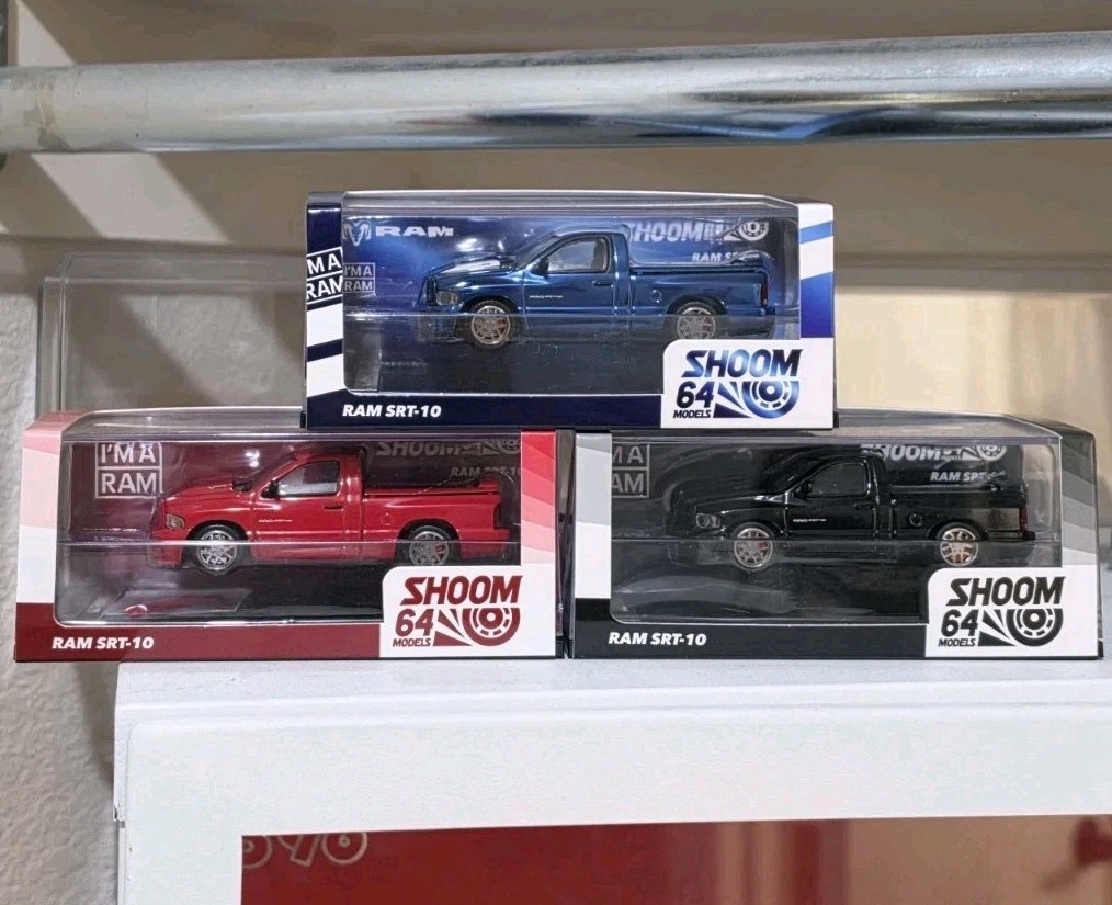 2003 DODGE RAM SRT-10 PICKUP SET OF 3 1/64 DIECAST MODEL CAR BY SHOOM64