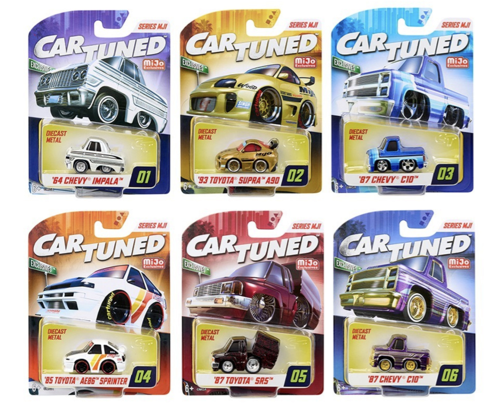 CarTuned 1:64 Mijo Exclusives Assortment of 6 Cars Set Series MJ1 *Factory Seal*