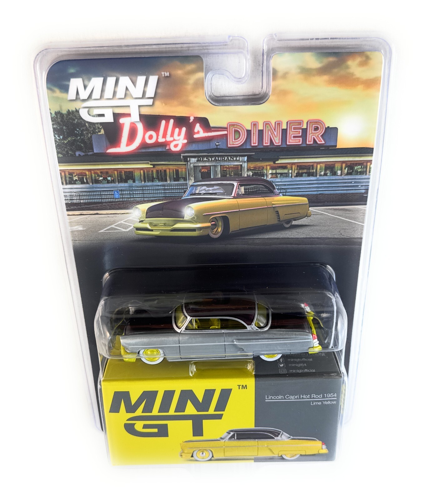 MINI GT Lincoln Capri Custom Hot Rod 1954 Lime Yellow MGT00794 1/64 CHASE