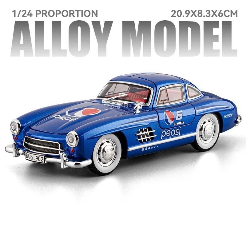 1:24 Mercedes Benz 300SL Pepsi Alloy Diecast Car Model Sound/Light Gift NEW