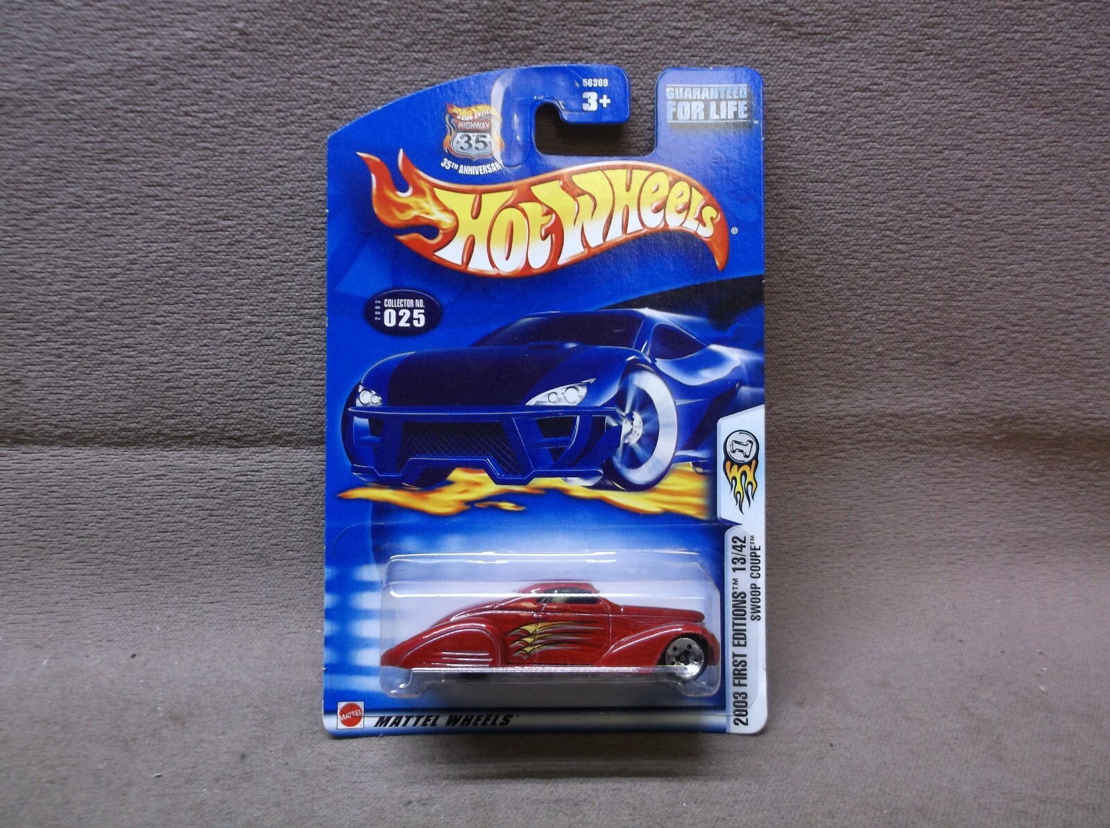 HOT WHEELS RED 2003 #25 #13 FE SWOOP COUPE CUSTOM 1937 FORD STREET HOT ROD
