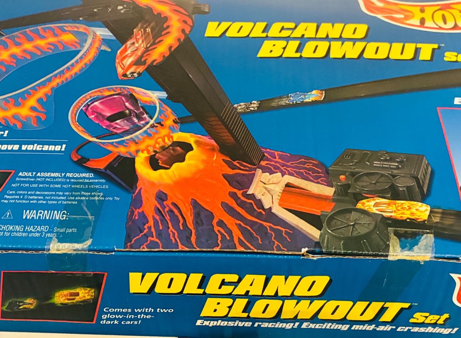 New 1997 Hot Wheels HTF Motorized Volcano Blowout Set Racing Track Unopened Box