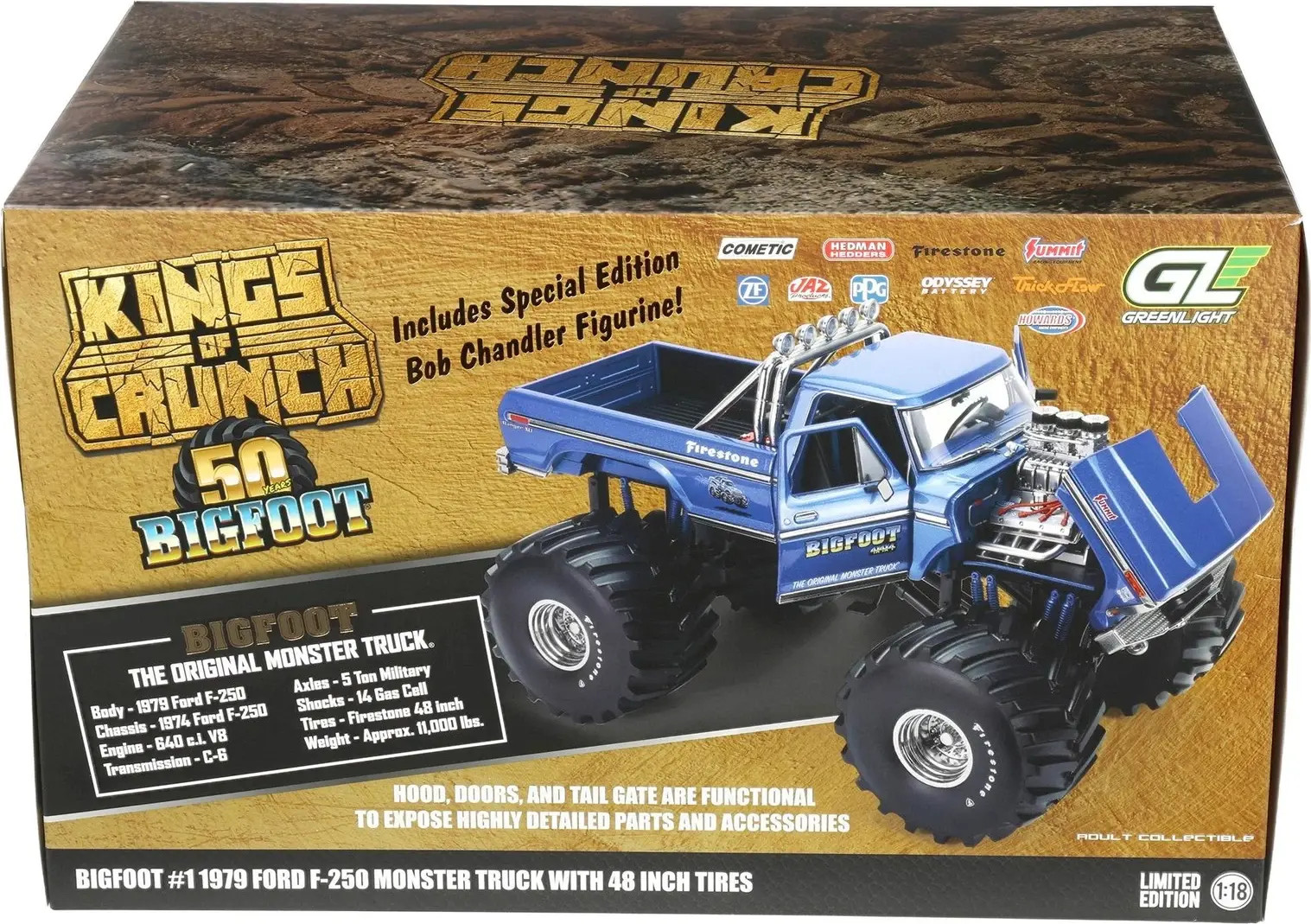 Rare Bob Chandler Figurines Edition Bigfoot #1 Monster Truck 48 Inch tires 1:18