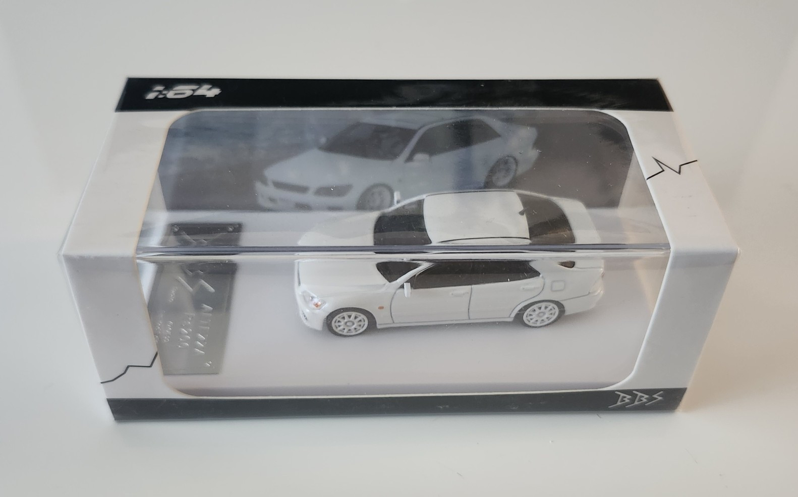 BBS 1/64 Lexus Altezza RS200 White/Black Diecast Car Model Unopened Box