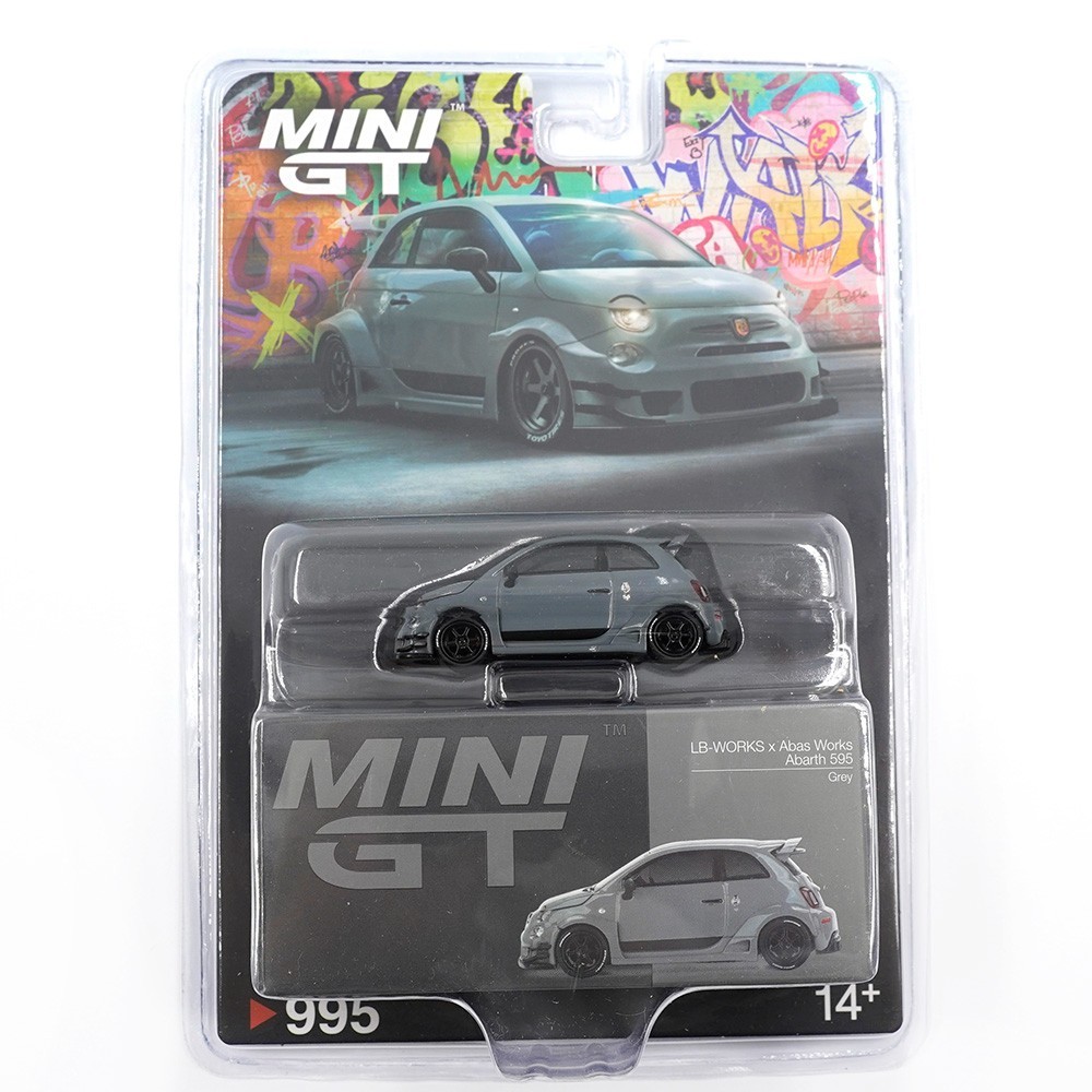 MINI GT LIBERTY WALK LBWK ABARTH 595 LB-WORKS x ABAS WORKS 1/64 GREY MGT00995