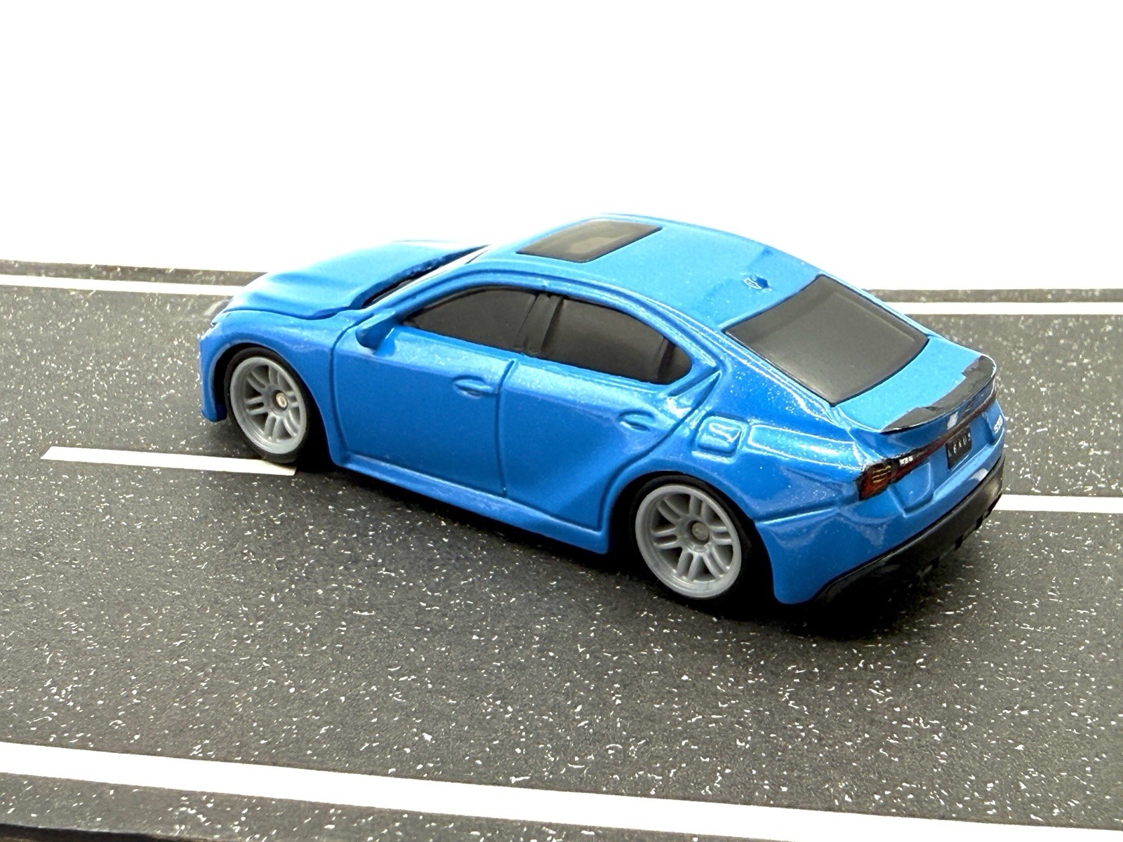 Matchbox Moving Parts 2024 Lexus IS 500 (blue) CUSTOM LOWERED WHEEL SWAP by AEB