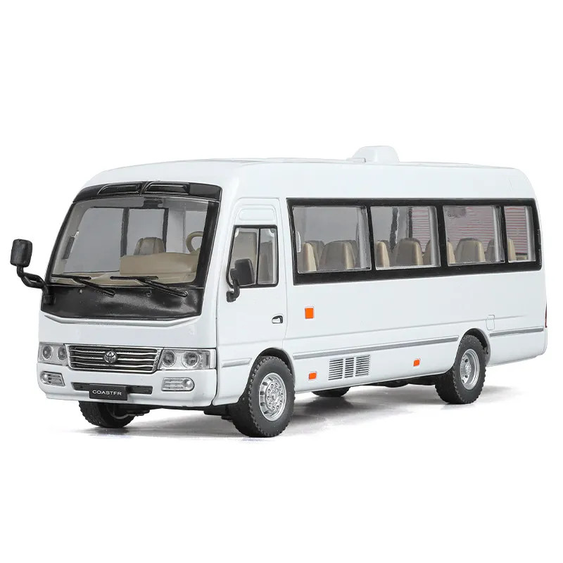 1:24 Toyota Coaster Business Shuttle Bus Alloy Diecast Model Car Home Desktop Di