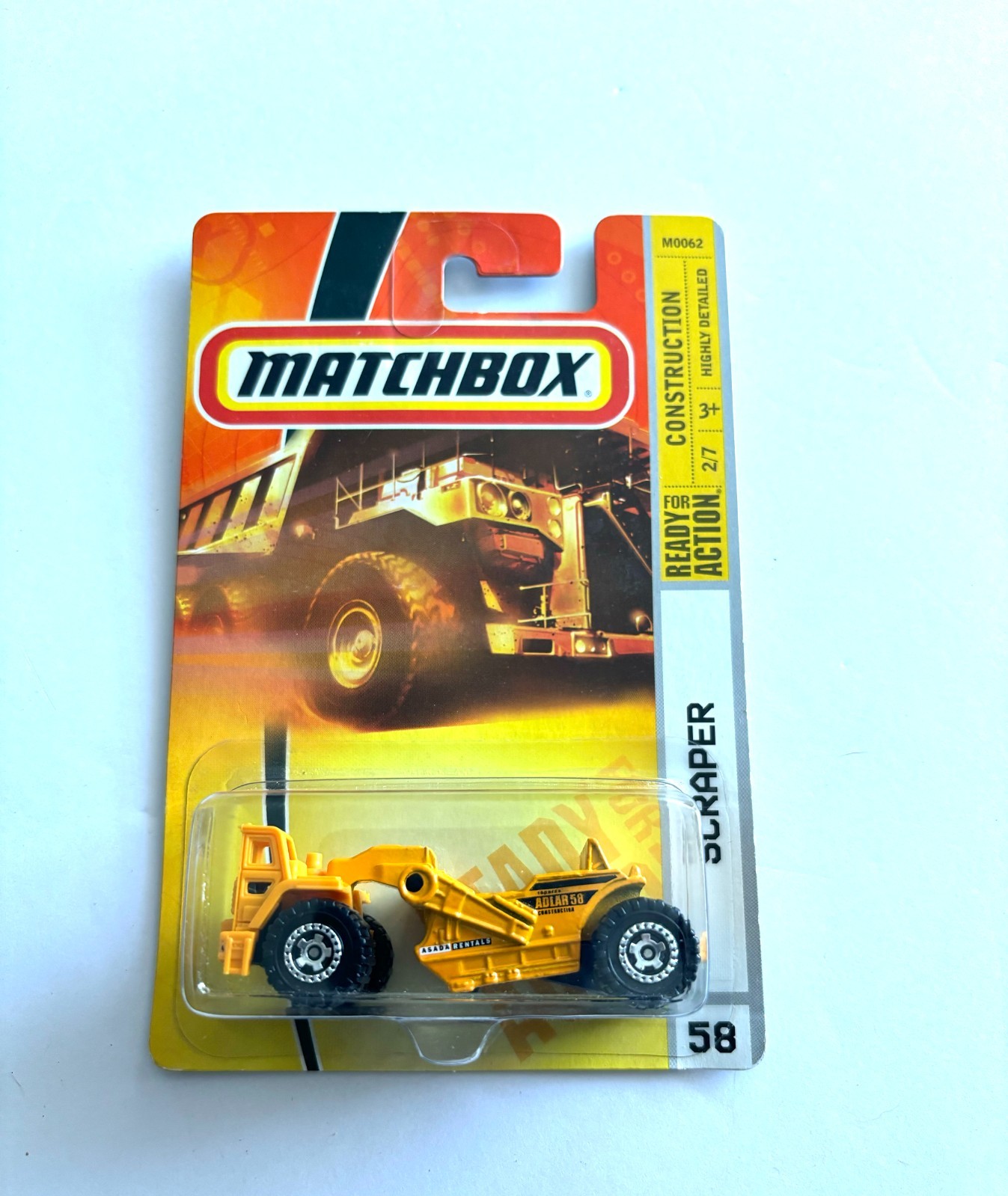 MATCHBOX Scraper 58 construction yellow 2008
