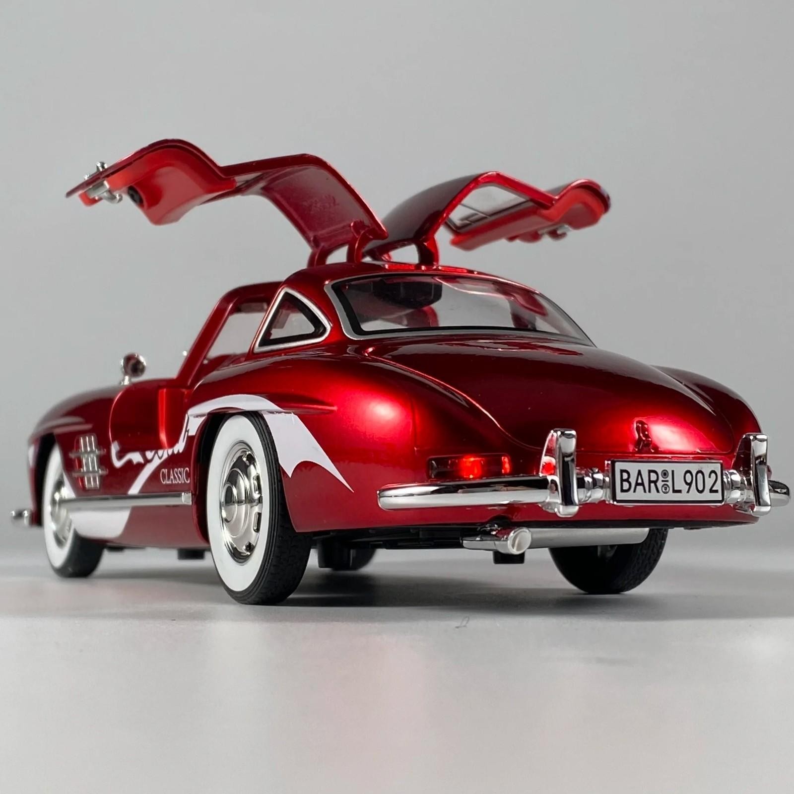 1:24 Mercedes Benz 300SL Coca Cola Alloy Diecast Car Model Sound/Light Gift NEW