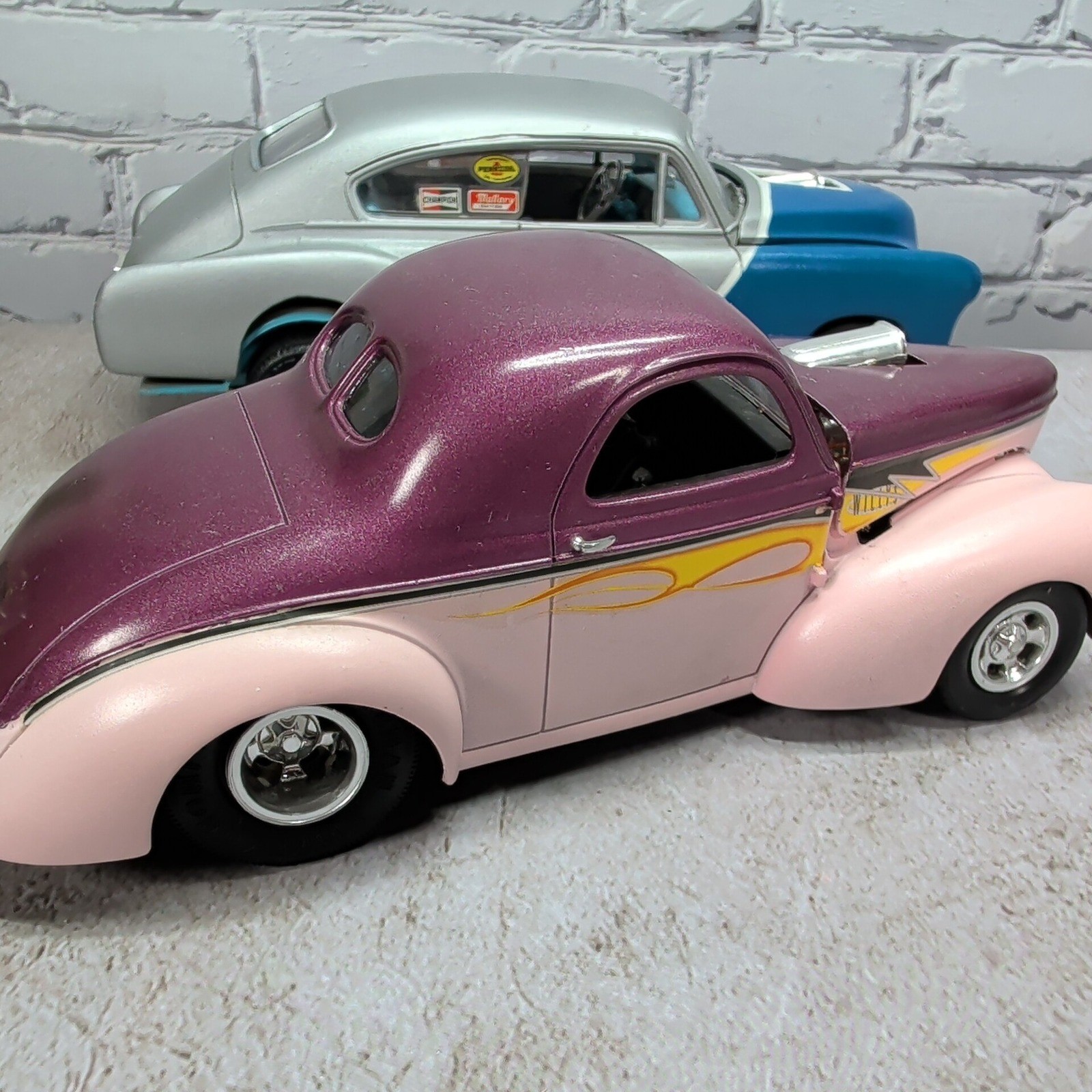 Built Custom Hot Rod Model Car Lot Willys Coupe & Chevy Drag Style