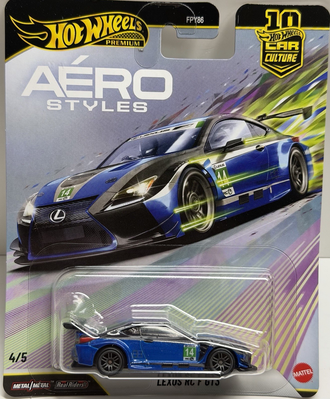 2026 Hot Wheels NEW Premium Pop Culture Aero Styles Lexus RC F GT3 Real Riders