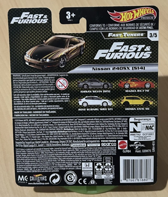 Hot Wheels 2020 Fast & Furious Fast Tuners Nissan 240sx S14 Gold NEW