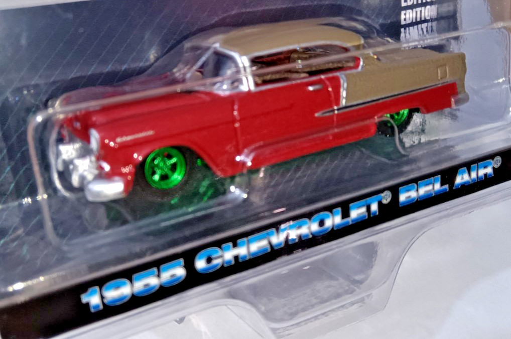1:64 CHASE CALIFORNIA LOWRIDERS 1955 CHEVY BEL AIR RUBY RED/BRONZE NOT PRODUCED!