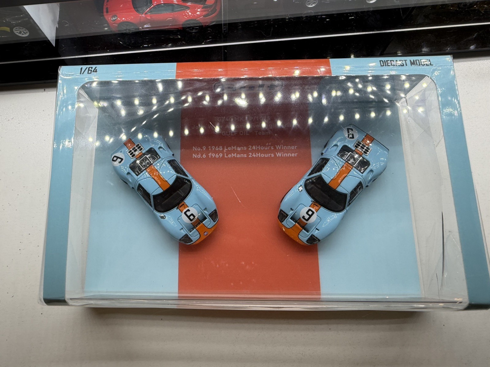 Finclassically 1:64 GT40 Gulf Livery 2-Car Set Diecast Collection US BASEDSELLER