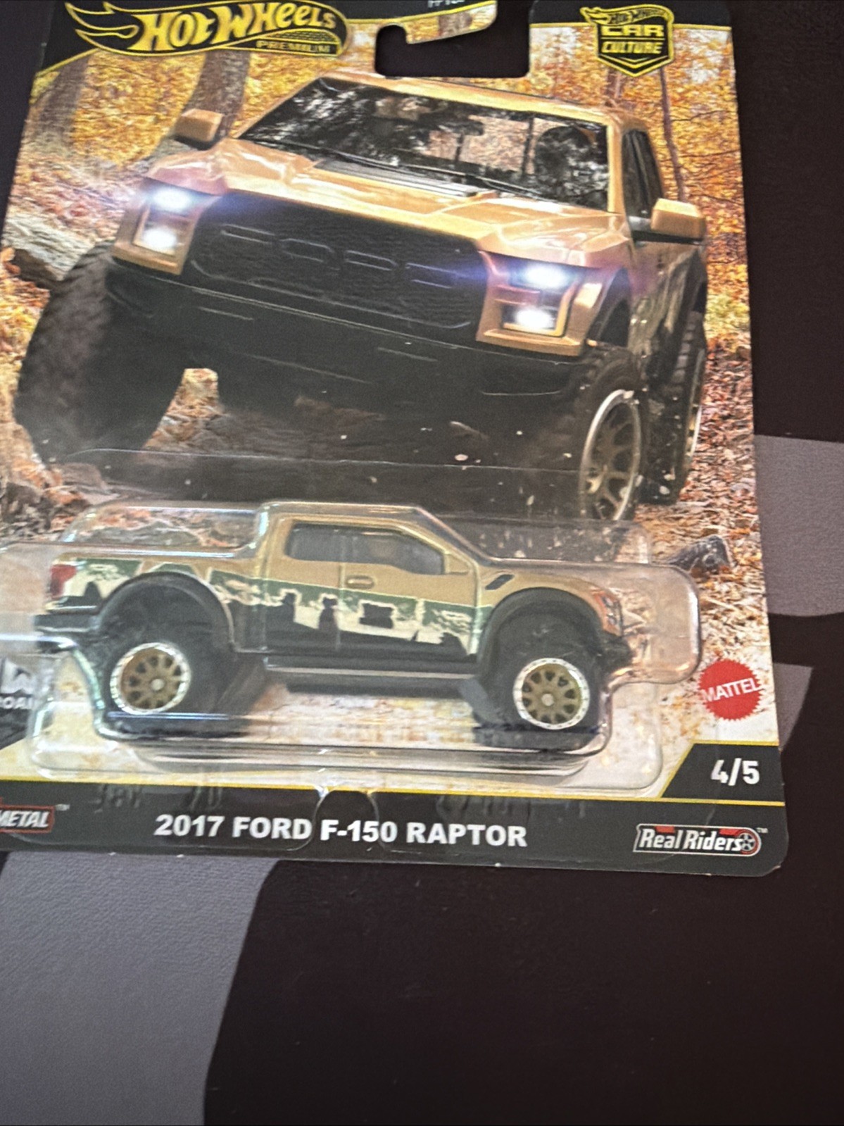 Hot Wheels Premium 2017 Ford F-150 Raptor Real Riders 1:64 Scale HW Off Road New
