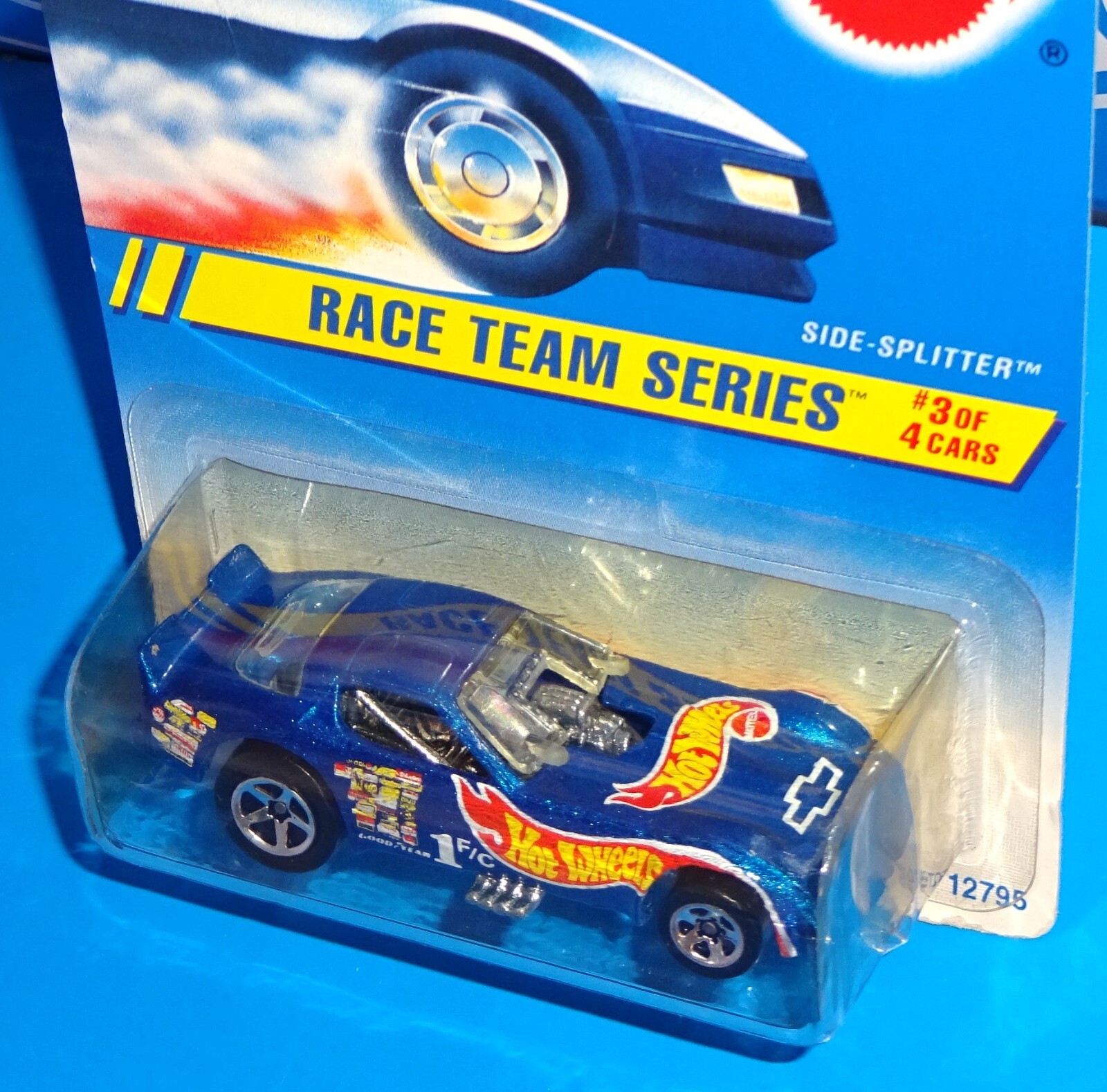 Hot Wheels 1995 Race Team Series #277 Side-Splitter Mtflk Blue w/ 5SPs