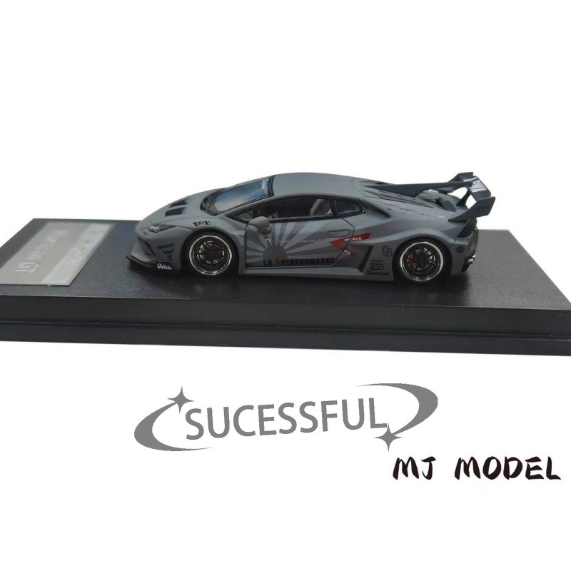 MJ 1/64 Lamborghini Huracan Diecast Alloy Car Model Gray Collection Gift